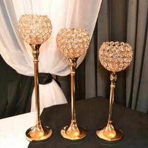 Pillar Candle Holders Gold or Silver