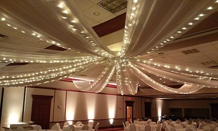 Ceiling Draping 60 x 60 total space 30'panels 8 Piece
