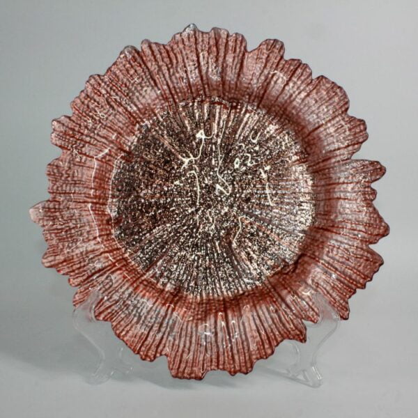 Pink Rose Reef Glass Charger
