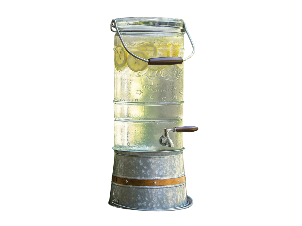 Beverage Dispenser - Tall Glass 3 Gallon - Danner and Soli Event Rental