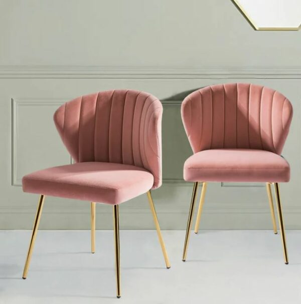 pink velvet side chair