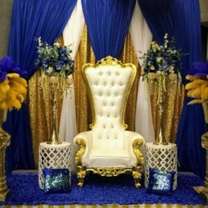 High Back Royal Chair Gold Trim