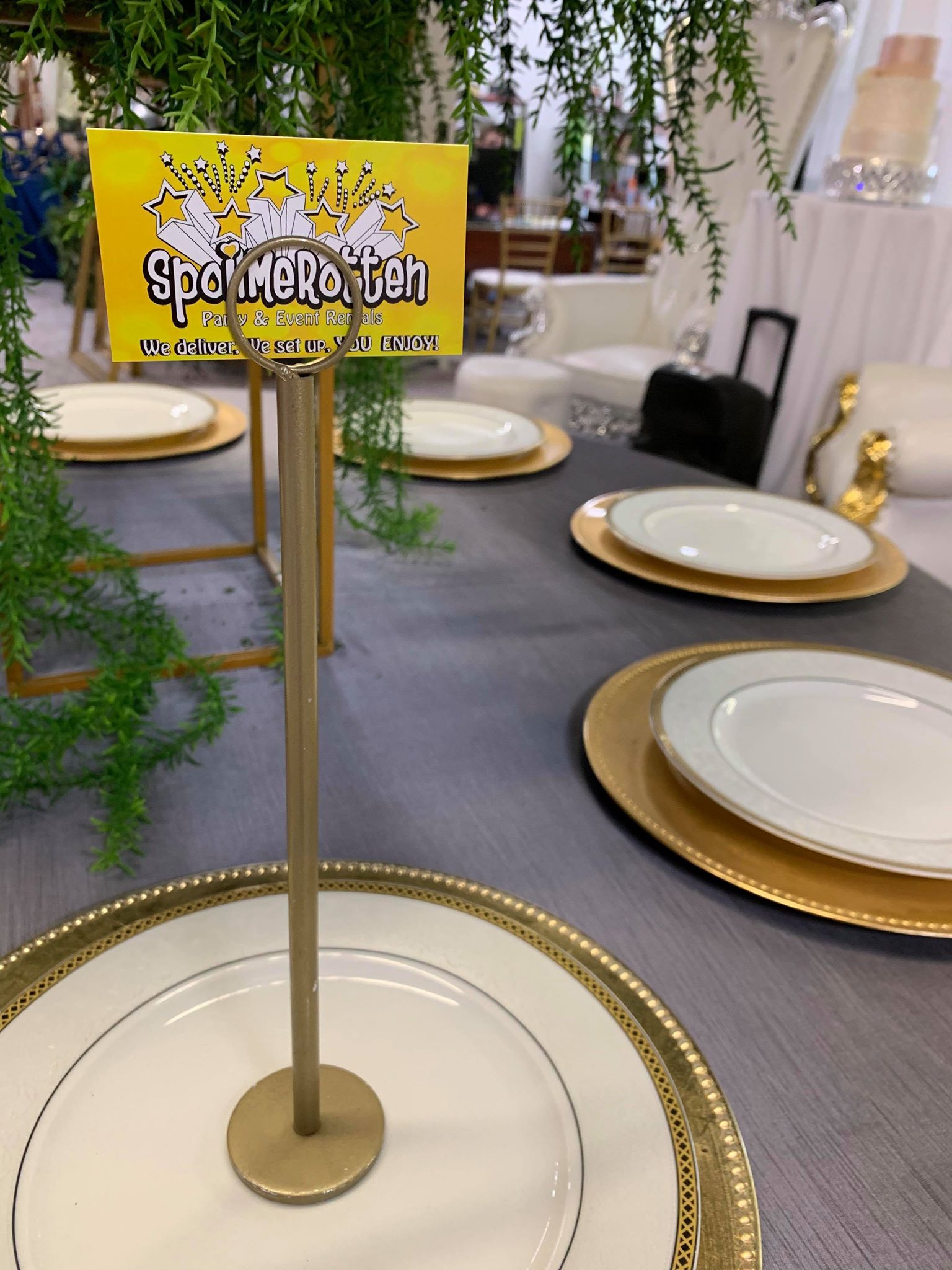 Gold Table Stanchions Lubbock Event Rentals