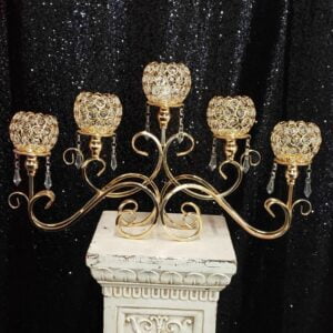 5 Candle Gold Swirl Centerpiece
