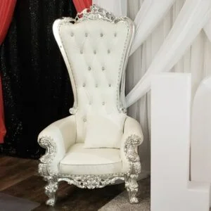 High Back Royal Chair Silver Trim